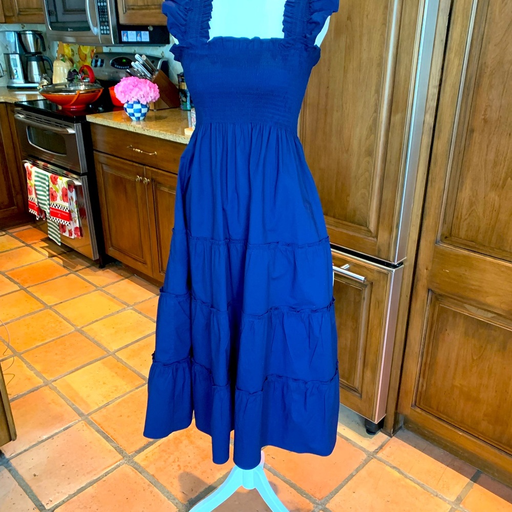 Hill House Ellie Nap Dress Classic Cotton Navy Size XXS